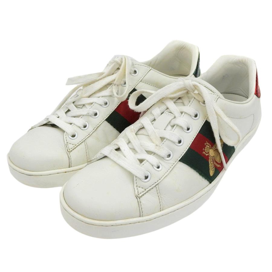日本人気超絶の グッチ Gucci Ace 7 ホワイト メンズ シューズ レザースニーカー Bee刺繍 シェリーライン その他シューズ Www Quantumbytestore Com