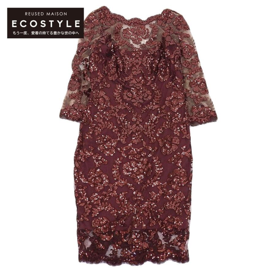 新品/ TADASHI SHOJI タダシショージ 長袖スパンコール ワンピース 6  