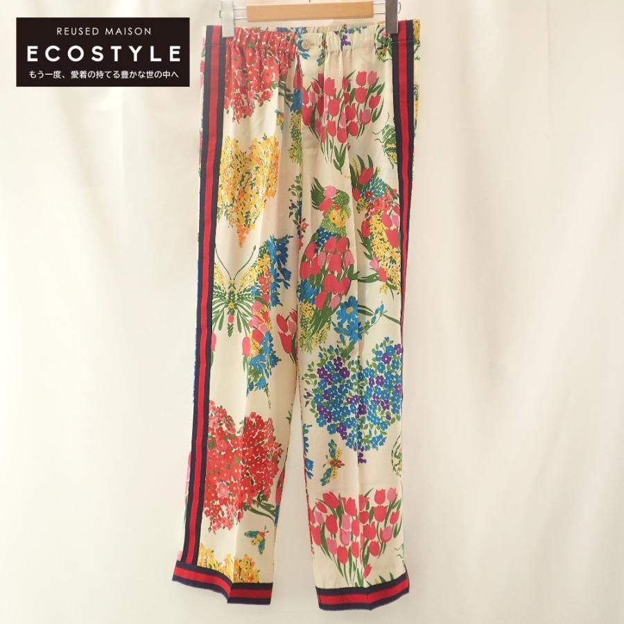 美品/国内正規 GUCCI グッチ 454012 サイドライン フラワープリント シルクパンツ/ ボトムス 42 ホワイト/マルチカラー レディース  :2877100000012416:ブランドリユースショップエコスタイル - 通販 - Yahoo!ショッピング