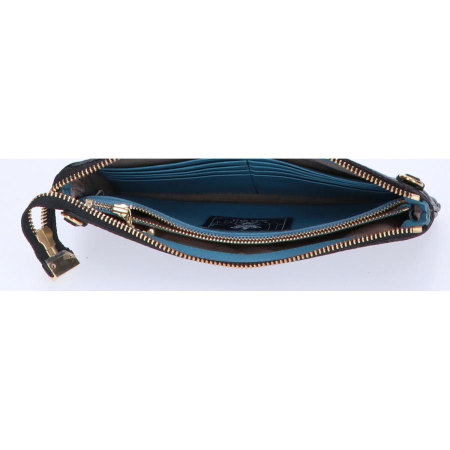 美品 ADMJ SHRINKLEATHER ARTD〓COMOTIF POUCHWALLET 牛革アールデコ 