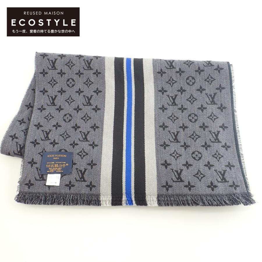 美品/国内正規/21年製 LOUIS VUITTON ルイ・ヴィトン M76824 Lv heritage scarf エシャルプ・LV ヘリテージ マフラー ブラック メンズ