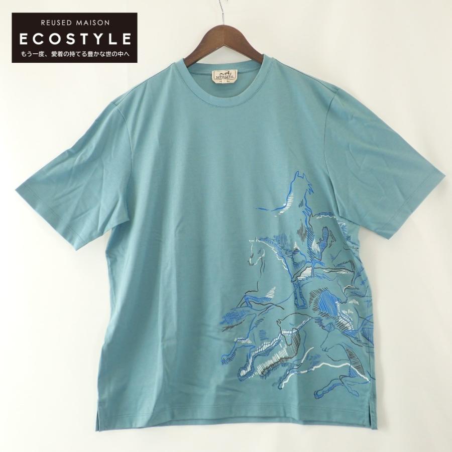 新品/国内正規 HERMES エルメス カヴァルカード プリント 半袖Tシャツ 