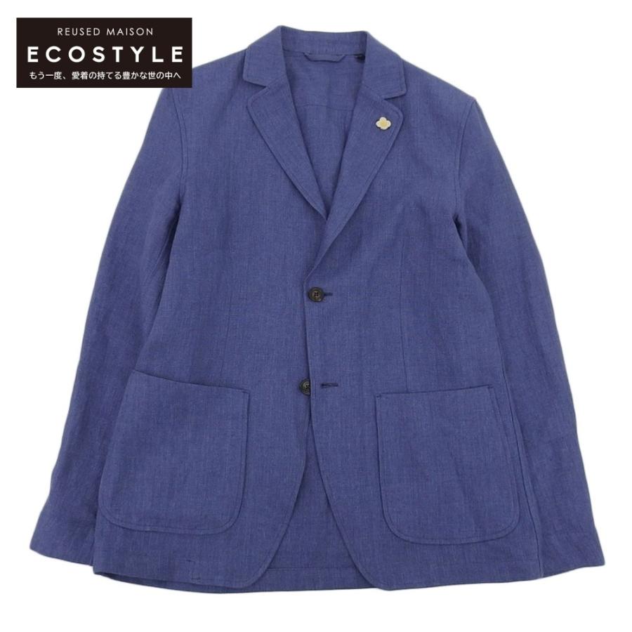 LARDINI 美品 ラルディーニ リネン シャツジャケット メンズ ブルー M 