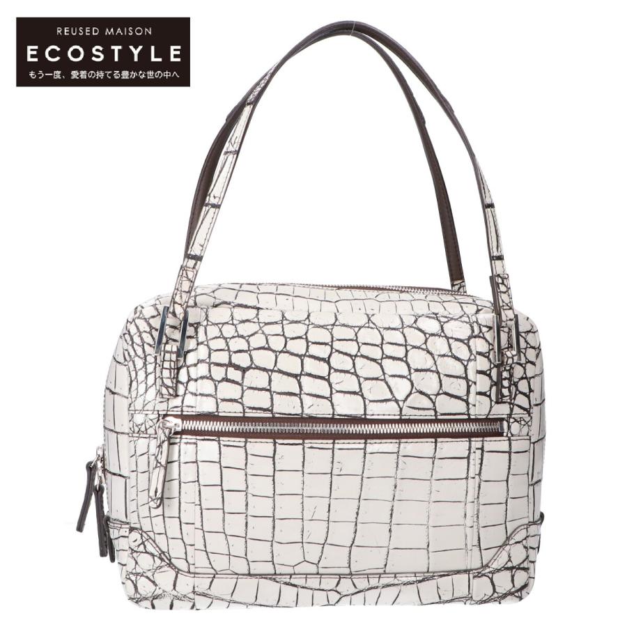 BEAUGRAND ボーグラン メジクロコダイル ハンドバッグ ホワイト