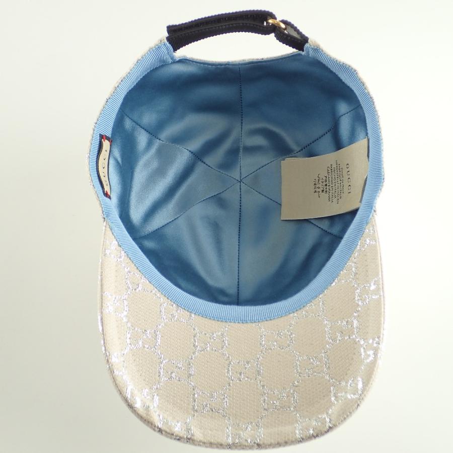 美品 GUCCI グッチ ?631953 3HK75 GGラメ ベースボールキャップ 