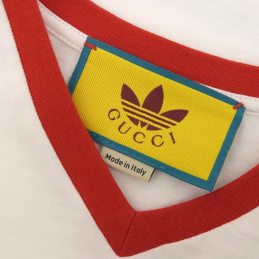 GUCCI アディダスロゴ VネックTシャツ GUCCI（グッチ） 美品 ×アディダス クロップドVネックTシャツ