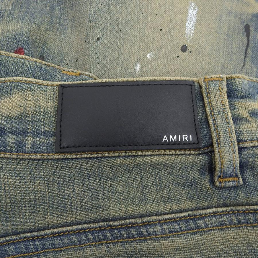 美品 AMIRI アミリ ペイント×クラッシュ デニムパンツ ボトムス メンズ