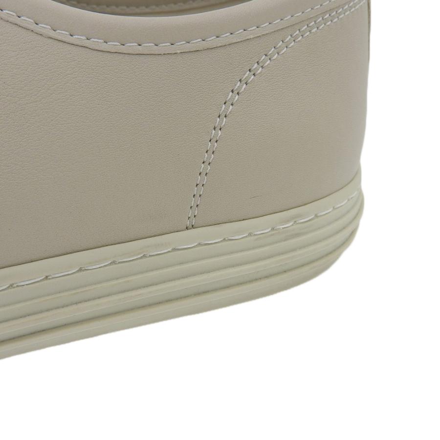 新品同様 GUCCI グッチ レザー ロゴプレート ローカット スニーカー