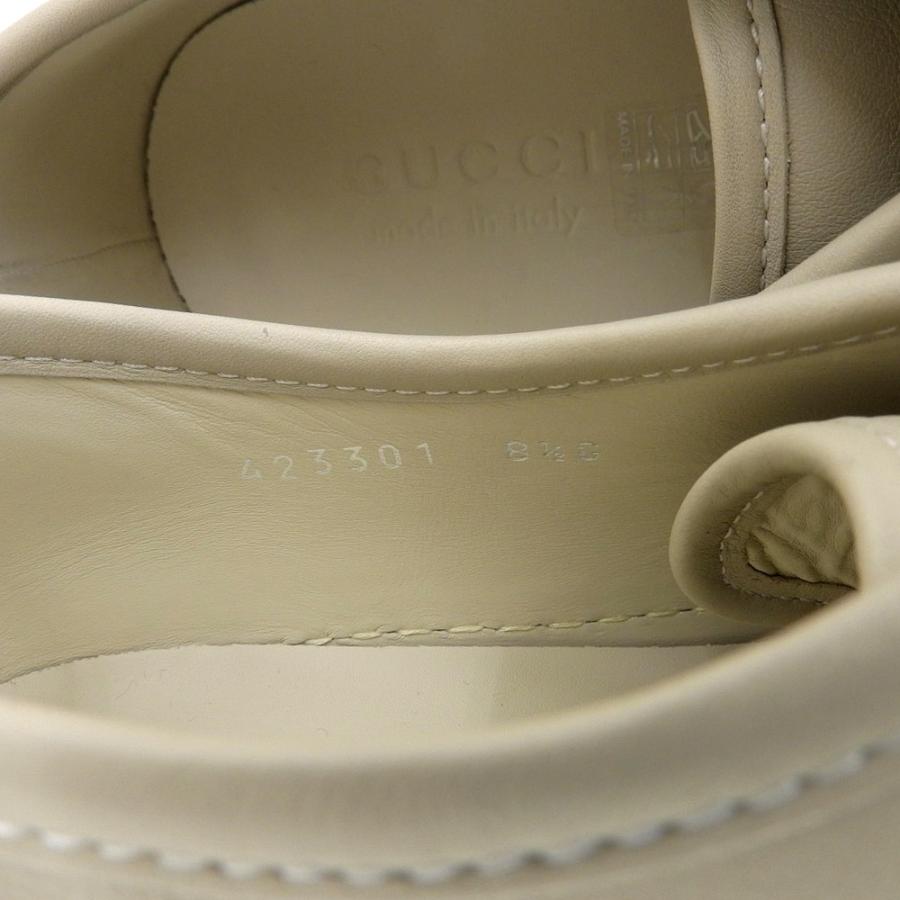 新品同様 GUCCI グッチ レザー ロゴプレート ローカット スニーカー