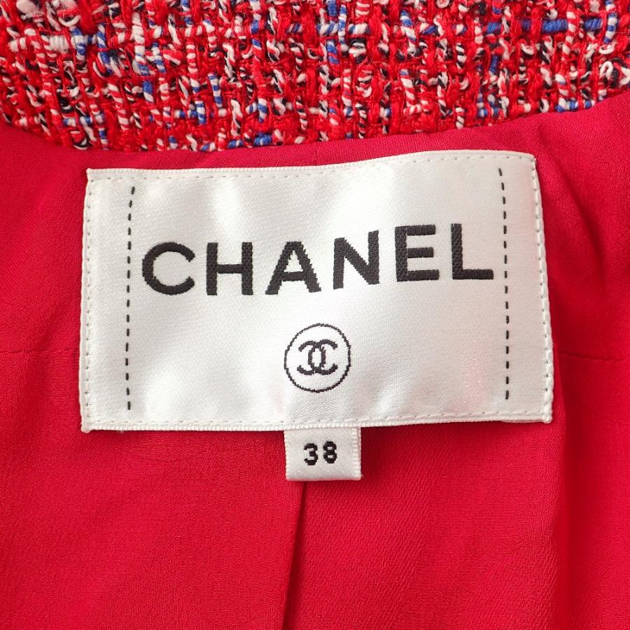 CHANEL 国内正規/美品/ シャネル 19SS P60794 パールボタン ツイード 