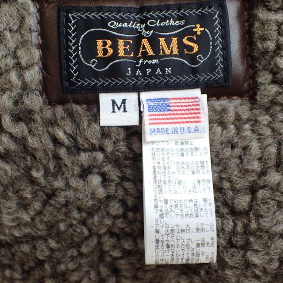 美品/ BEAMS ＋ビームス プラス USA製 羊革 ムートン ジャケット M