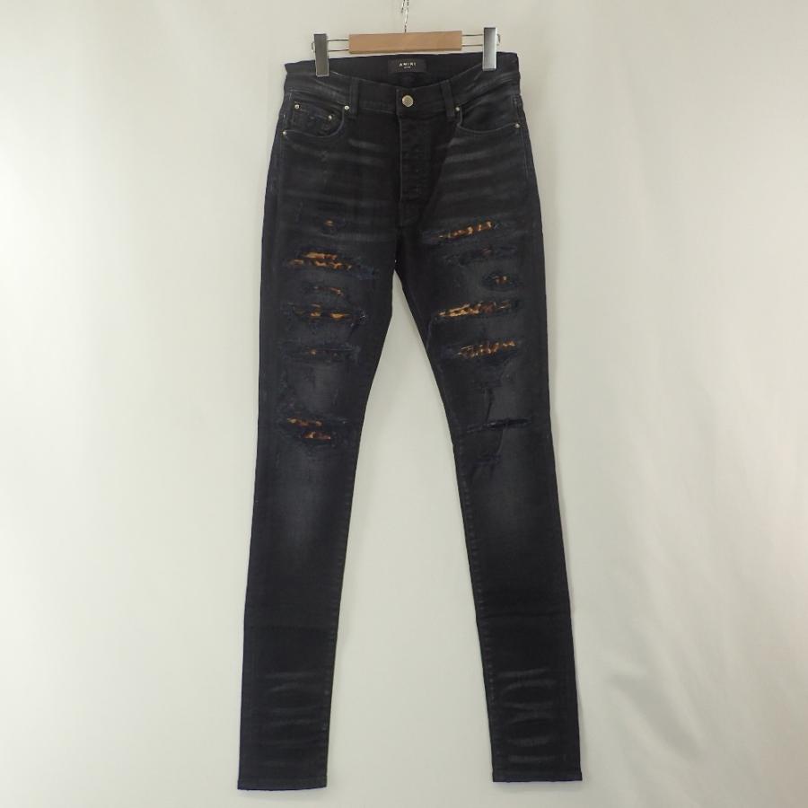 美品/21年 AMIRI アミリ SR3MDS105SAMDSI クラッシュ/レオパード柄 