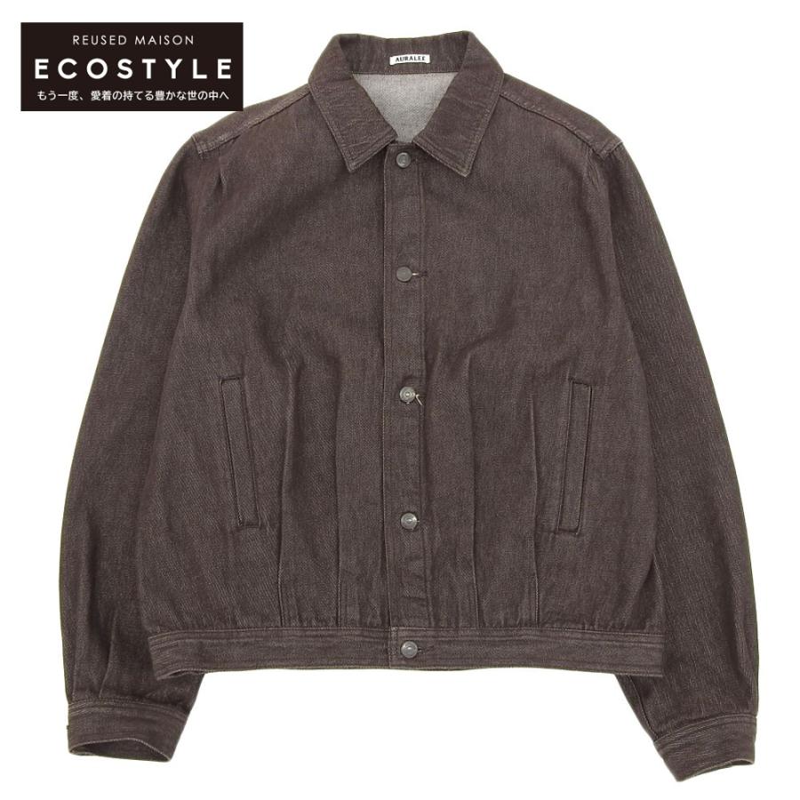 美品 AURALEE オーラリー A21AB03DM WASHED HARD TWIST DENIM BLOUZON