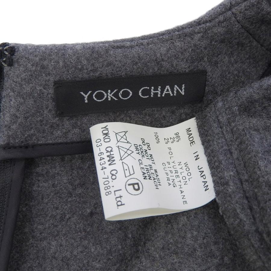 美品 YOKO CHAN ヨーコチャン Vネック ワンピース レディース グレー  