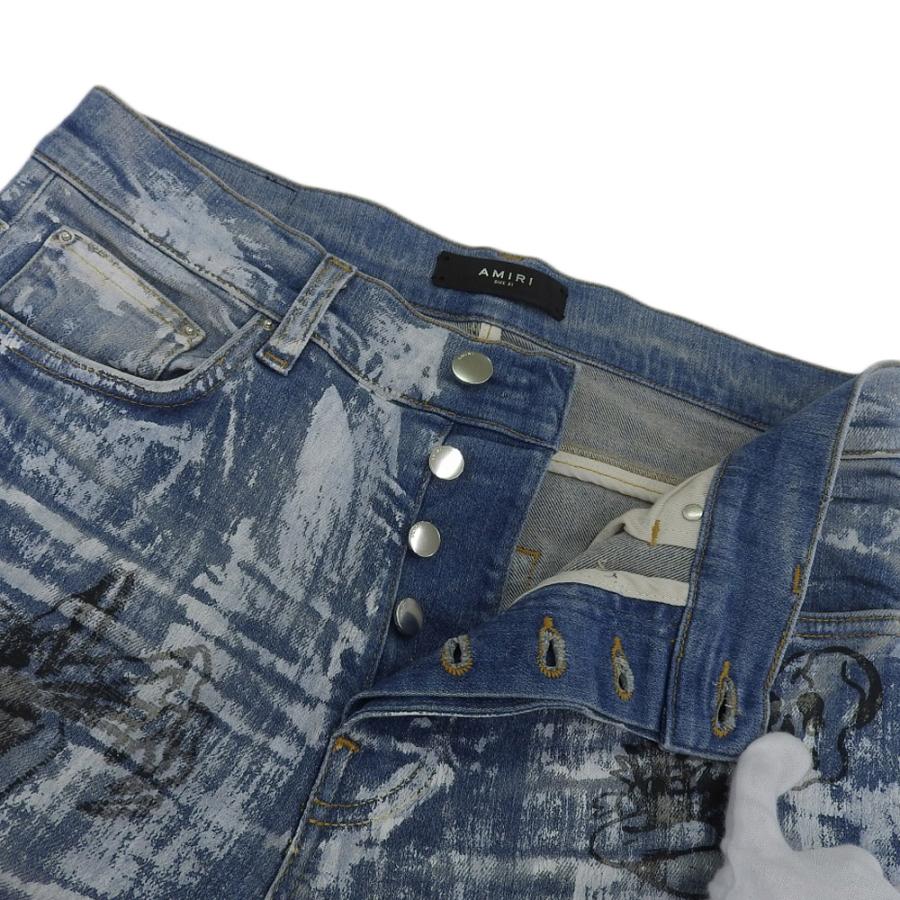 美品 Amiri アミリ ×WesLang Sketch Printed Skinny Jeans ジーンズ 