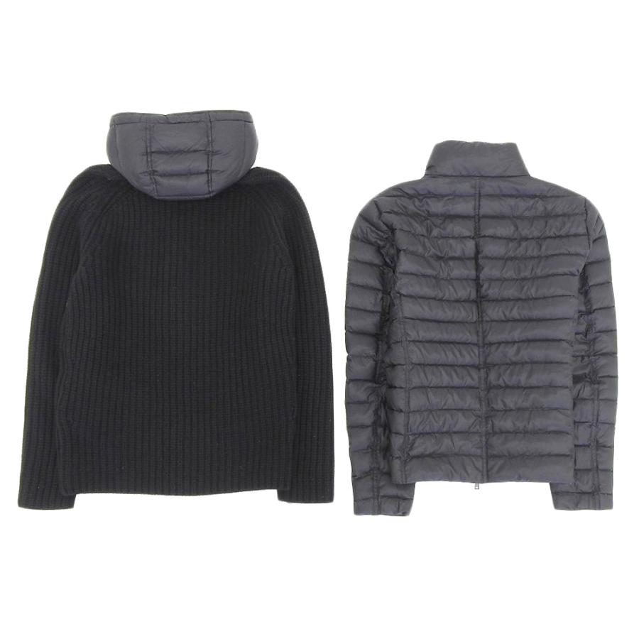 HERNO ヘルノ 3WAY ニット ジャケット メンズ 黒 ニット×ダウン 