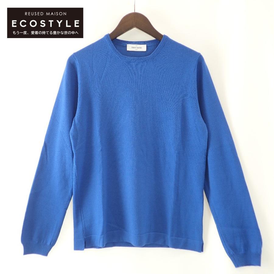美品/ GRAN SASSO グランサッソ 57136 12ゲージウールソリッドクルー 