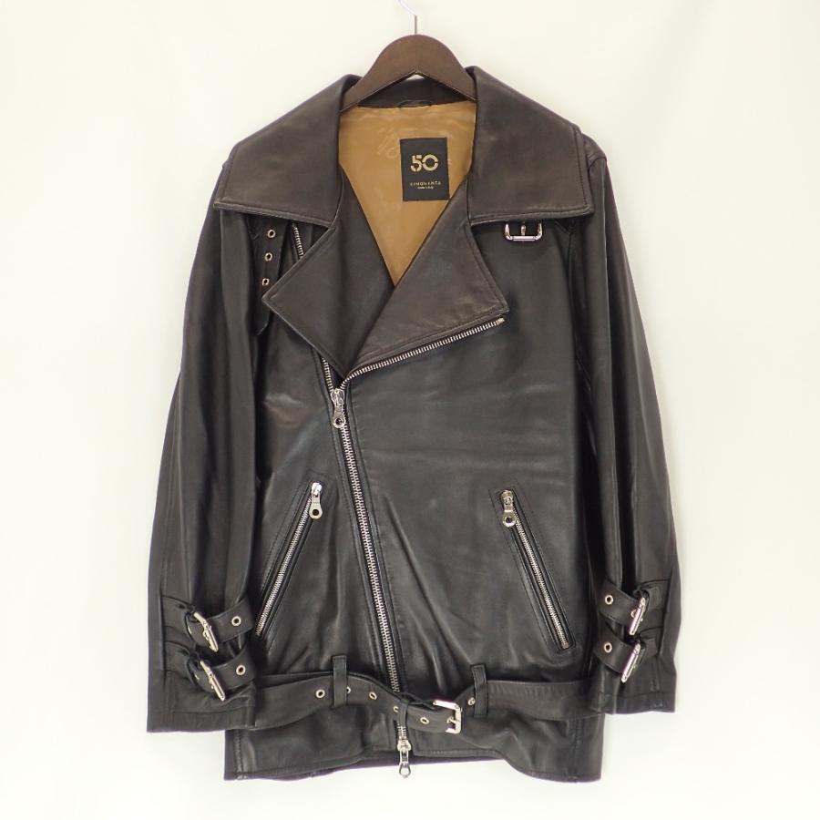 CINQUANTA チンクアンタ I-704 ブラック ラムレザー ダブルライダース