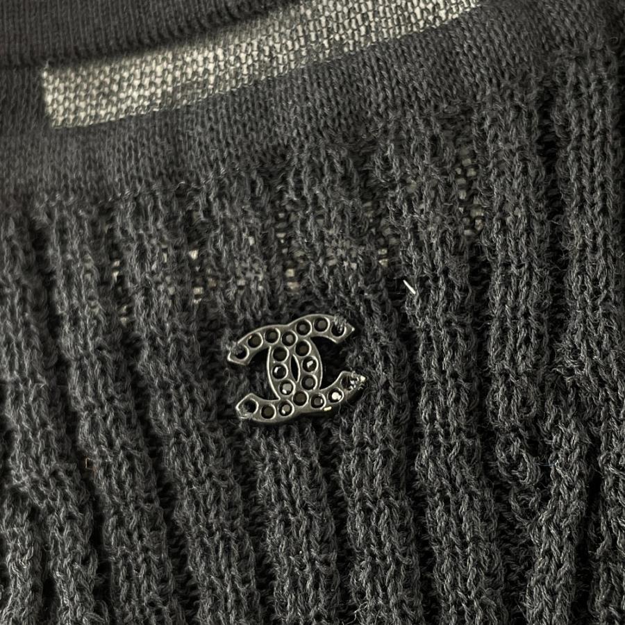 【14万円購入】CHANEL 黒 リブ編みキャミソール 14万円購入】CHANEL 黒 リブ編みキャミソール 14万円購入