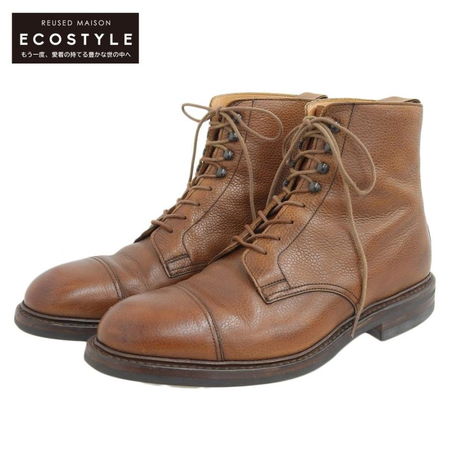 クロケット＆ジョーンズブラウンレザー レースアップブーツ