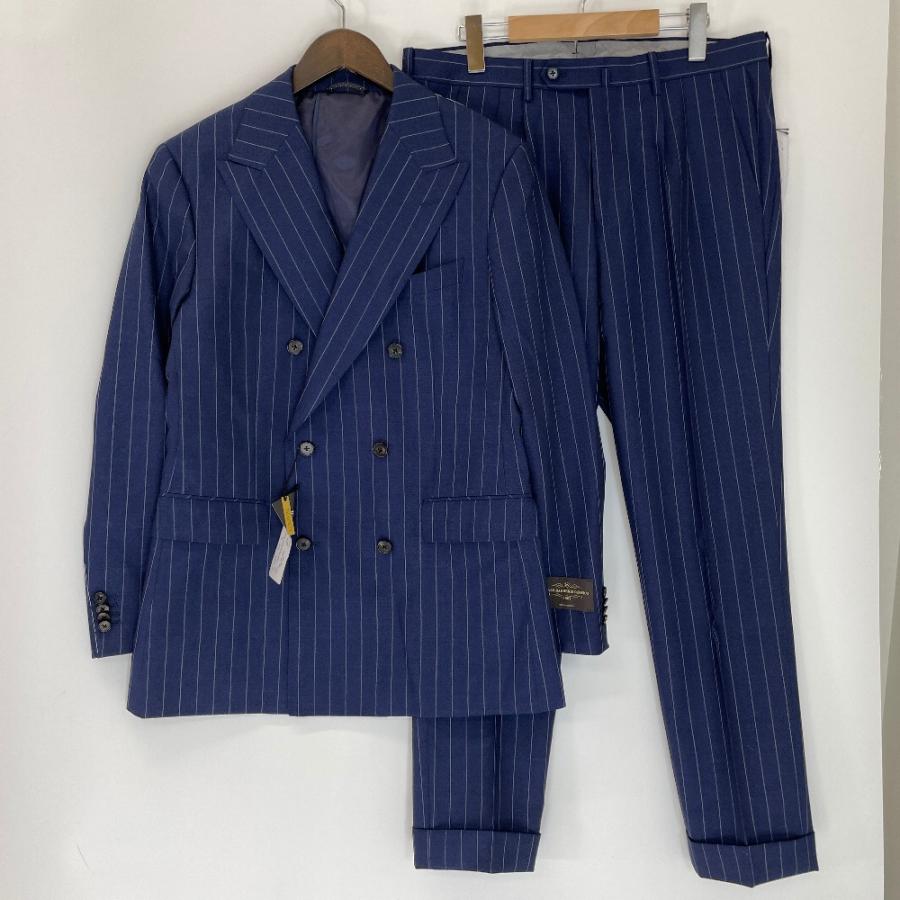 美品☆【スーツカンパニー】カノニコ生地　ネイビーストライプ　背抜き　170 6d THE SUIT COMPANY スーツカンパニー ×カノニコ ネイビー ストライプ
