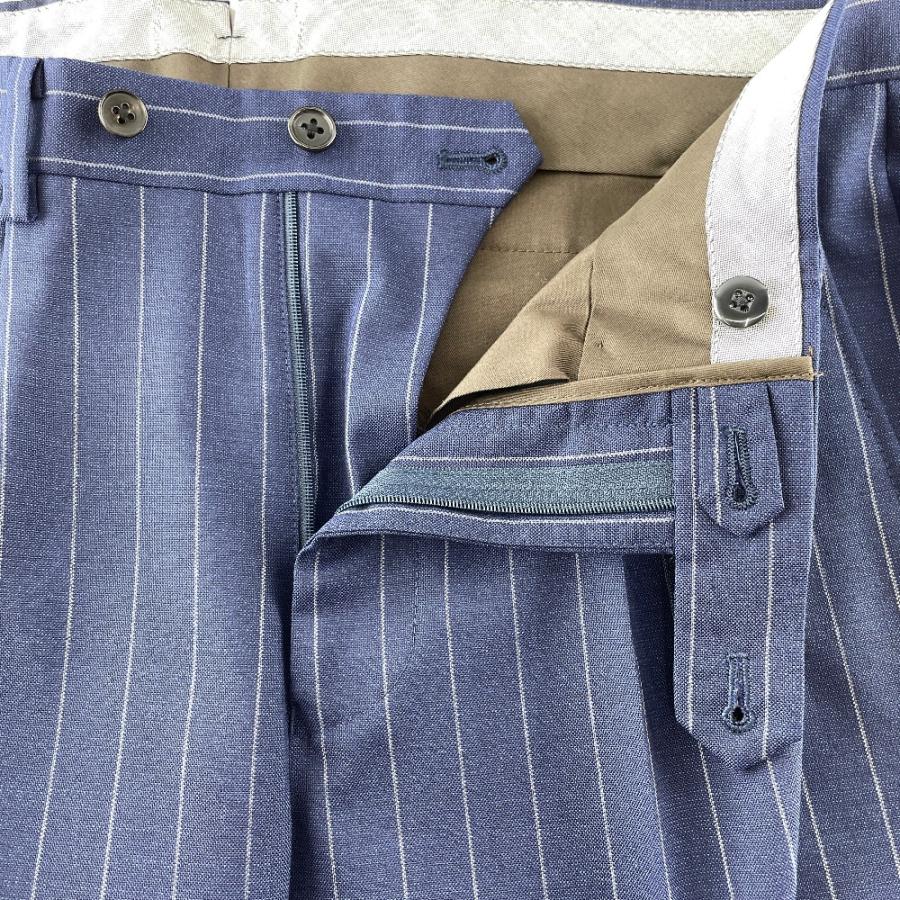 美品☆【スーツカンパニー】カノニコ生地　ネイビーストライプ　背抜き　170 6d THE SUIT COMPANY スーツカンパニー ×カノニコ ネイビー ストライプ