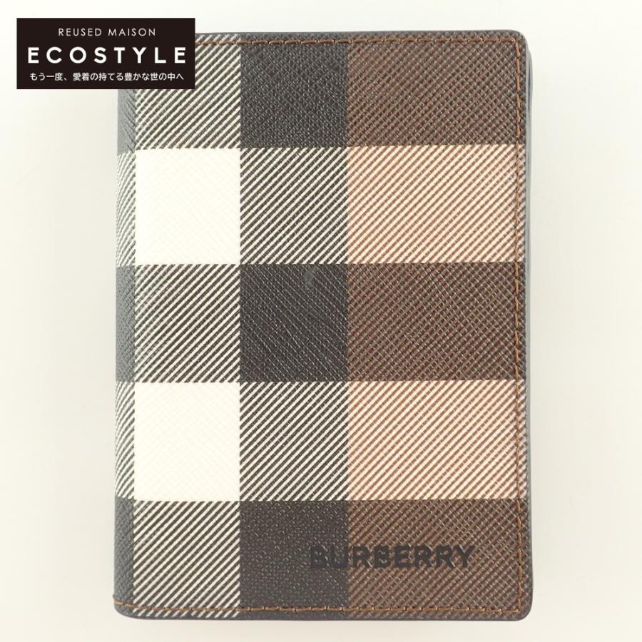 BURBERRY 新品同様 バーバリー 80527981 チェック＆レザー 