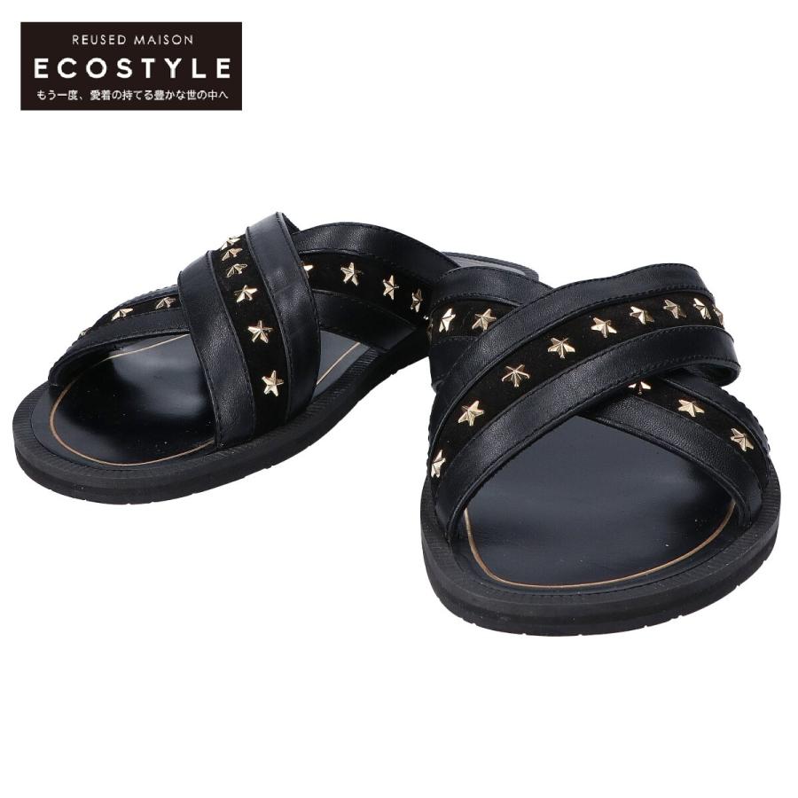 ジミーチュウJIMMY CHOO スタッズ スター　レザーサンダル　ブラック　黒 美品/ JIMMY CHOO ジミーチュウ スター スタッズ レザー