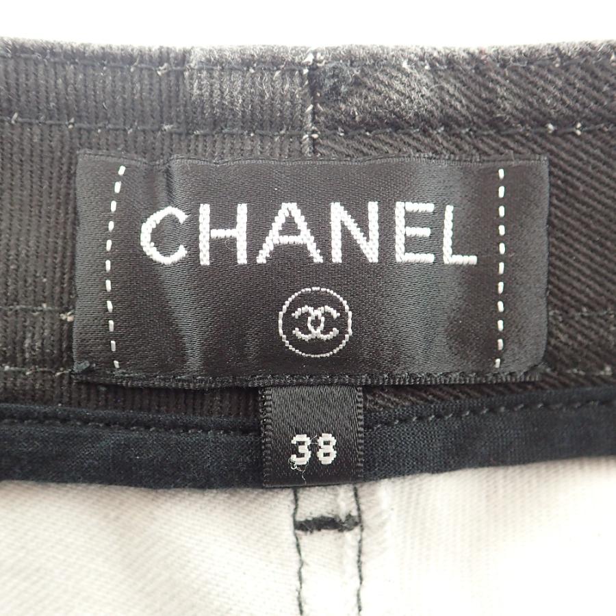CHANEL ブラックストレッチデニム CHANEL(シャネル) デニムパンツ P71979V63579 ブラック サイズ 38