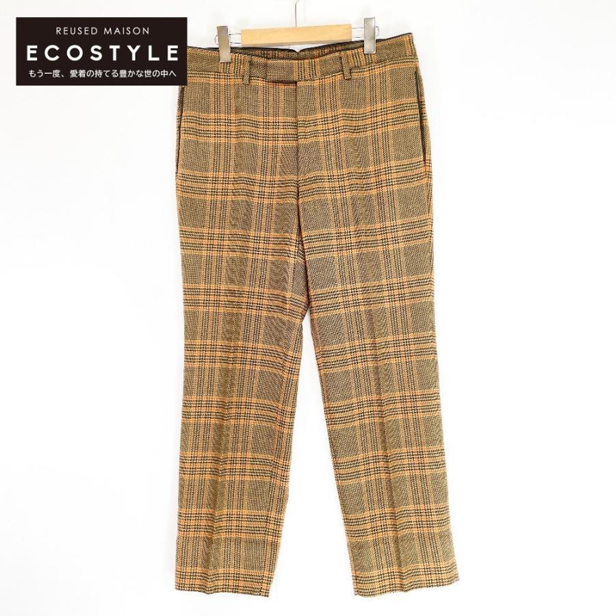 タイムセール！エルメス★ブラウン チェック柄 スラックス タイムセール！エルメス☆ブラウン チェック柄 スラックス