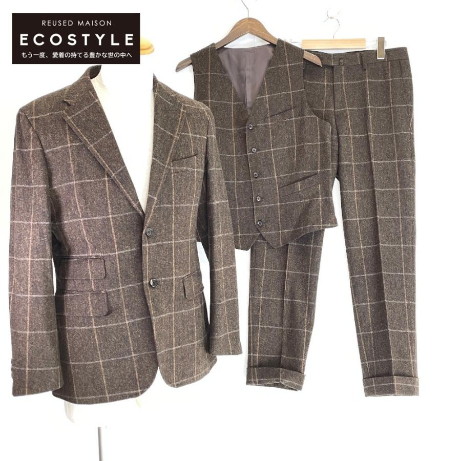 ETONNE エトネ MOON Dブラウン シェットランドウール チェック 3P