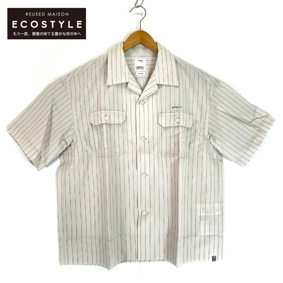 VISVIM ビズビム 22SS CABAN WORK SHIRT/グレー×グリーン ストライプ