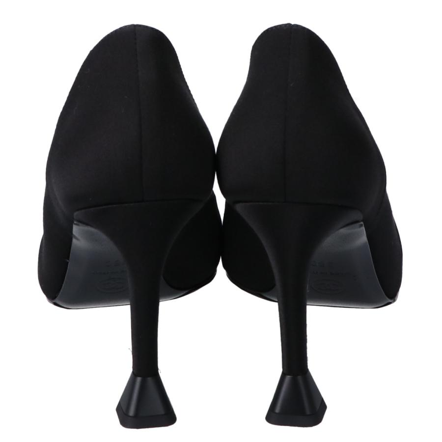 CHANEL ココマーク サテンレザーパンプス 38 8cmヒール 未使用品