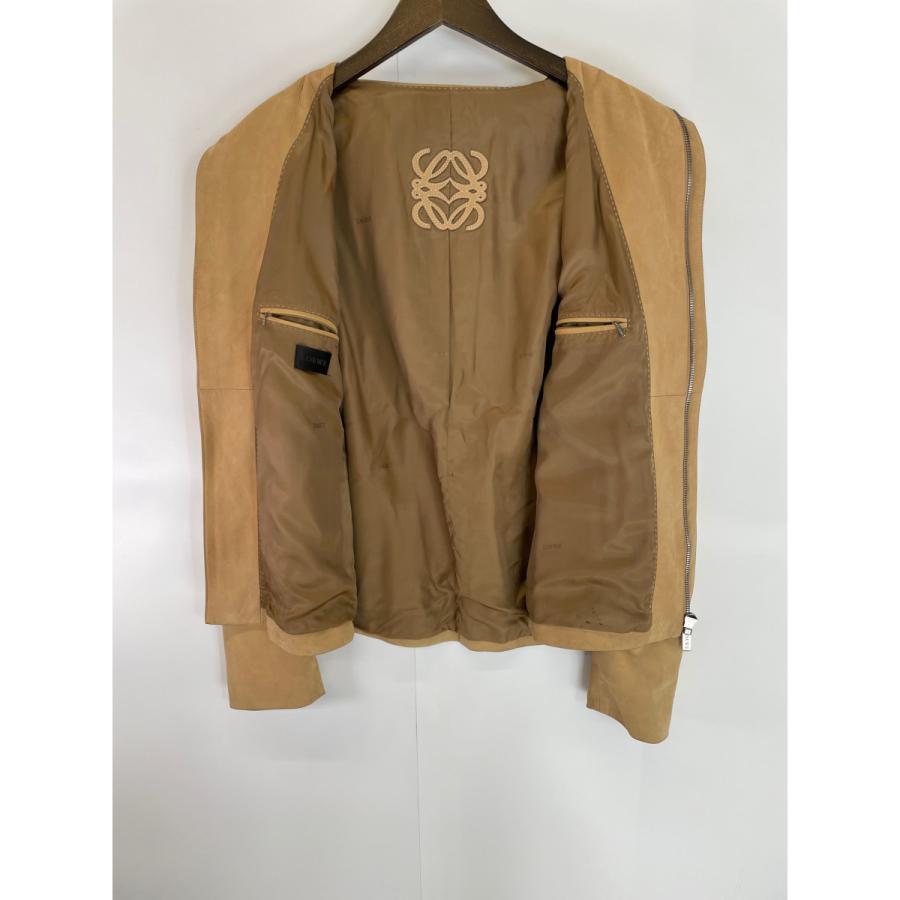 LOEWE ベージュ レザージャケットライダース