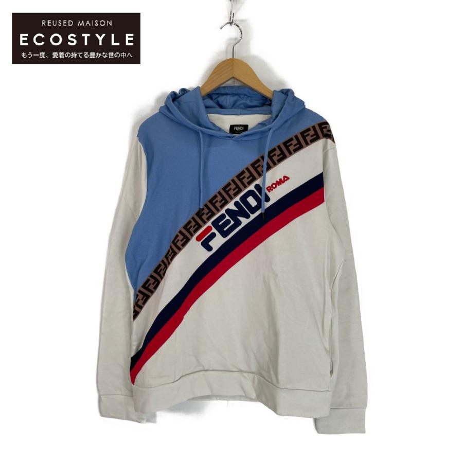 フェンディ　フィラ　裏起毛　FY0945 A65J パーカー　フーディー　L FENDI（フェンディ） FY0945 A65J ×フィラ 19SS マニア ロゴフーディ