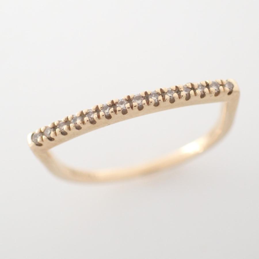 美品 Hirotaka ヒロタカ GS25KDRB K10 Diamond Bar U Shape Ring 美品 Hirotaka ヒロタカ GS25KDRB K10 Diamond Bar U Shape Ring