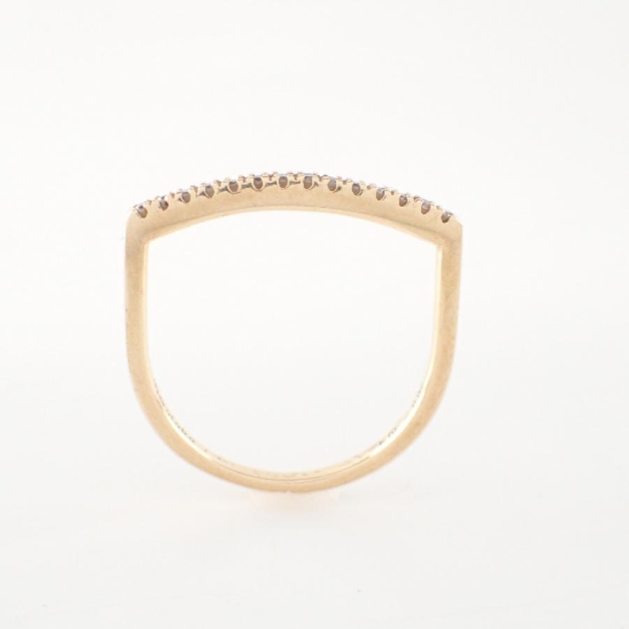 美品 Hirotaka ヒロタカ GS25KDRB K10 Diamond Bar U Shape Ring 美品 Hirotaka ヒロタカ GS25KDRB K10 Diamond Bar U Shape Ring