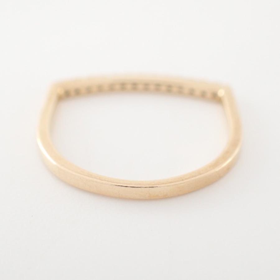 美品 Hirotaka ヒロタカ GS25KDRB K10 Diamond Bar U Shape Ring 美品 Hirotaka ヒロタカ GS25KDRB K10 Diamond Bar U Shape Ring