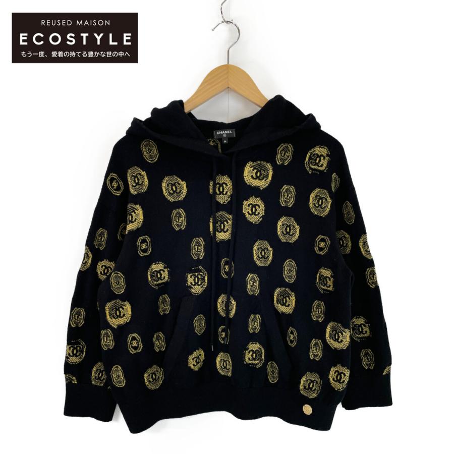 美品/国内正規/21A CHANEL シャネル P70993 ココマーク総柄 カシミヤ混 