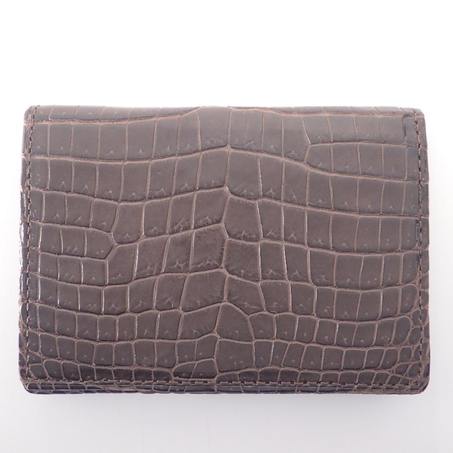 美品 ZAO ザオー マットスモールクロコ ポロサス 名刺入れ / カード