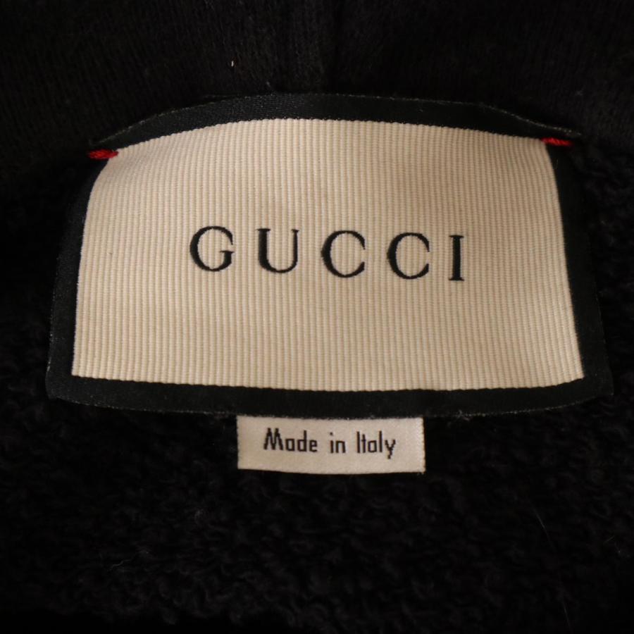 GUCCI（グッチ） 454585 黒 オールドロゴ ユーズド加工 フーディ/プル