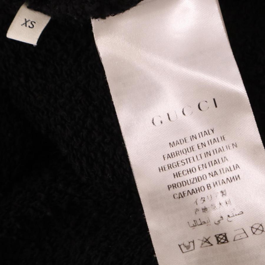 GUCCI（グッチ） 454585 黒 オールドロゴ ユーズド加工 フーディ/プル
