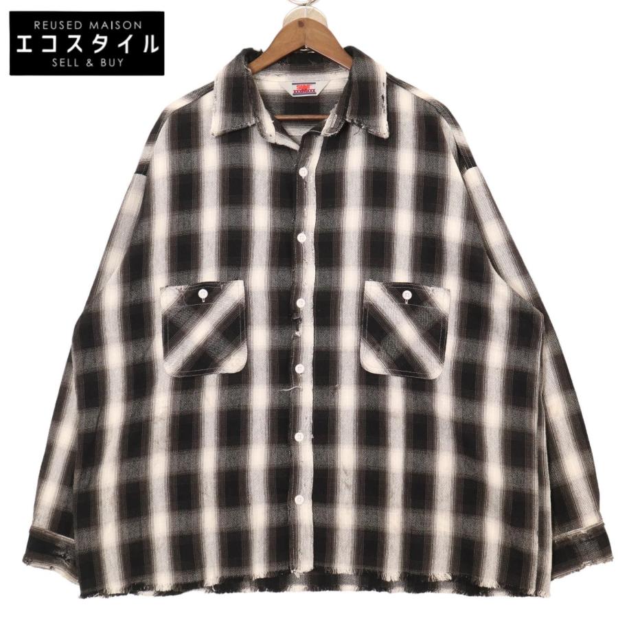 SAINT MICHAEL セントマイケル SMA230000017 ブラック×ホワイト FRANNEL SHIRT/CHECK