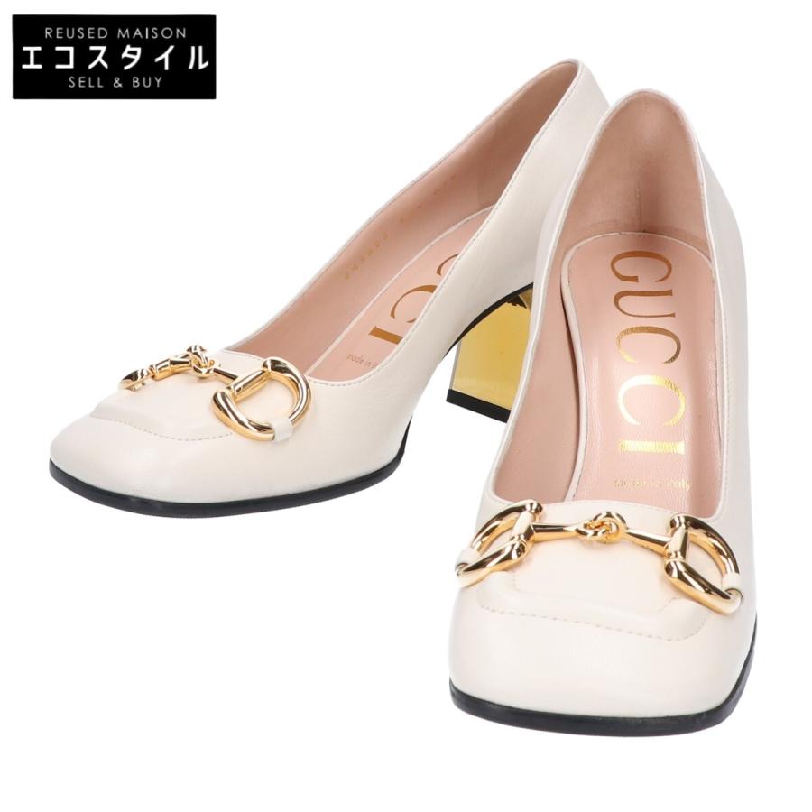 GUCCI（グッチ） 643886 レザー ホースビット ミッドヒール パンプス
