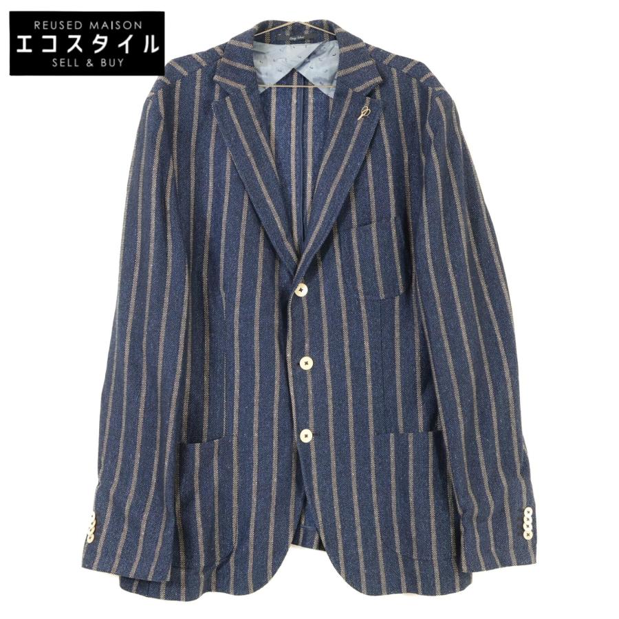 美品/ PAOLONI パオローニ 2811G907 ストライプ コットンxリネン 