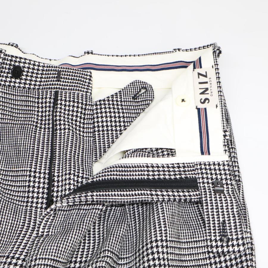 美品/ BERNARD ZINS ベルナールザンス BAC J ハウンドトゥース リネン