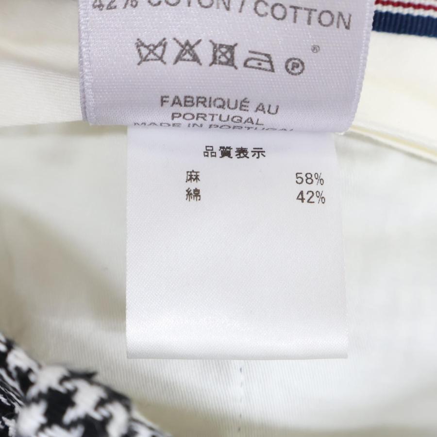 美品/ BERNARD ZINS ベルナールザンス BAC J ハウンドトゥース リネン