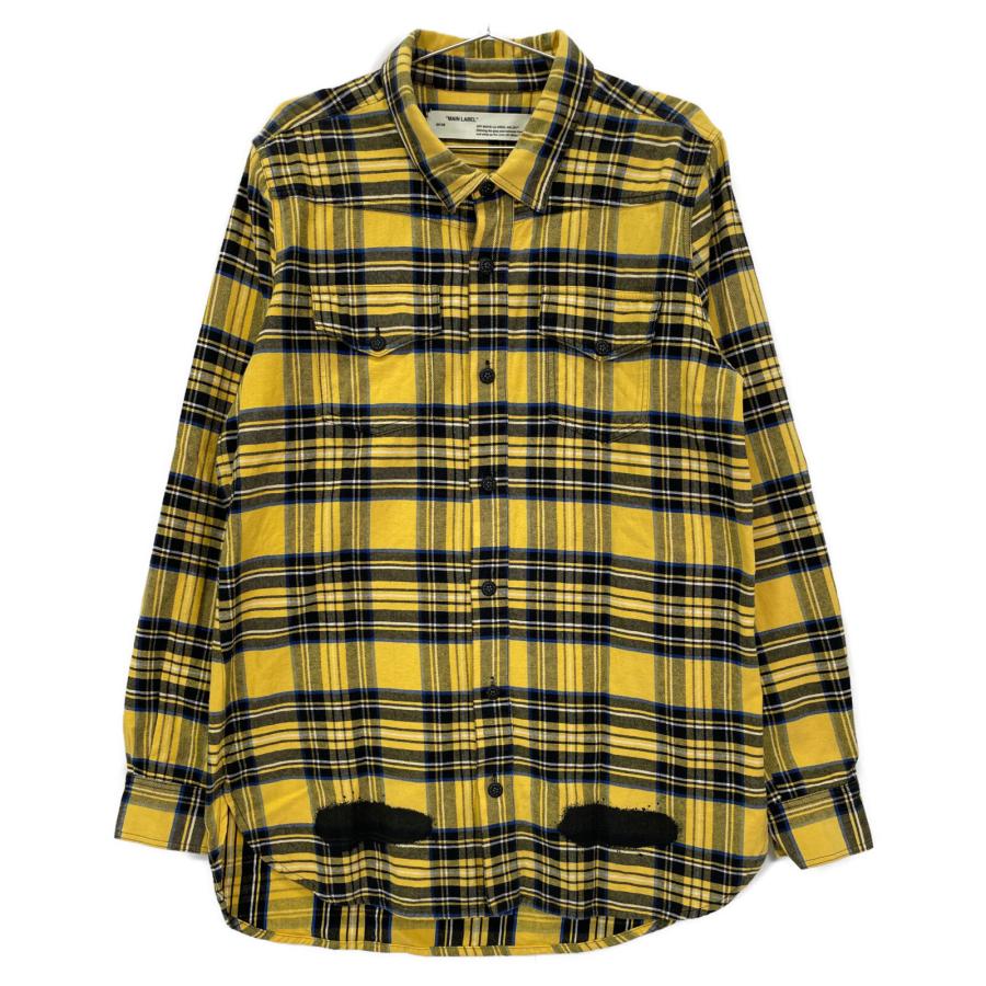 OFF-WHITE オフホワイト イエロー チェック スプレーシャツ イエロー 