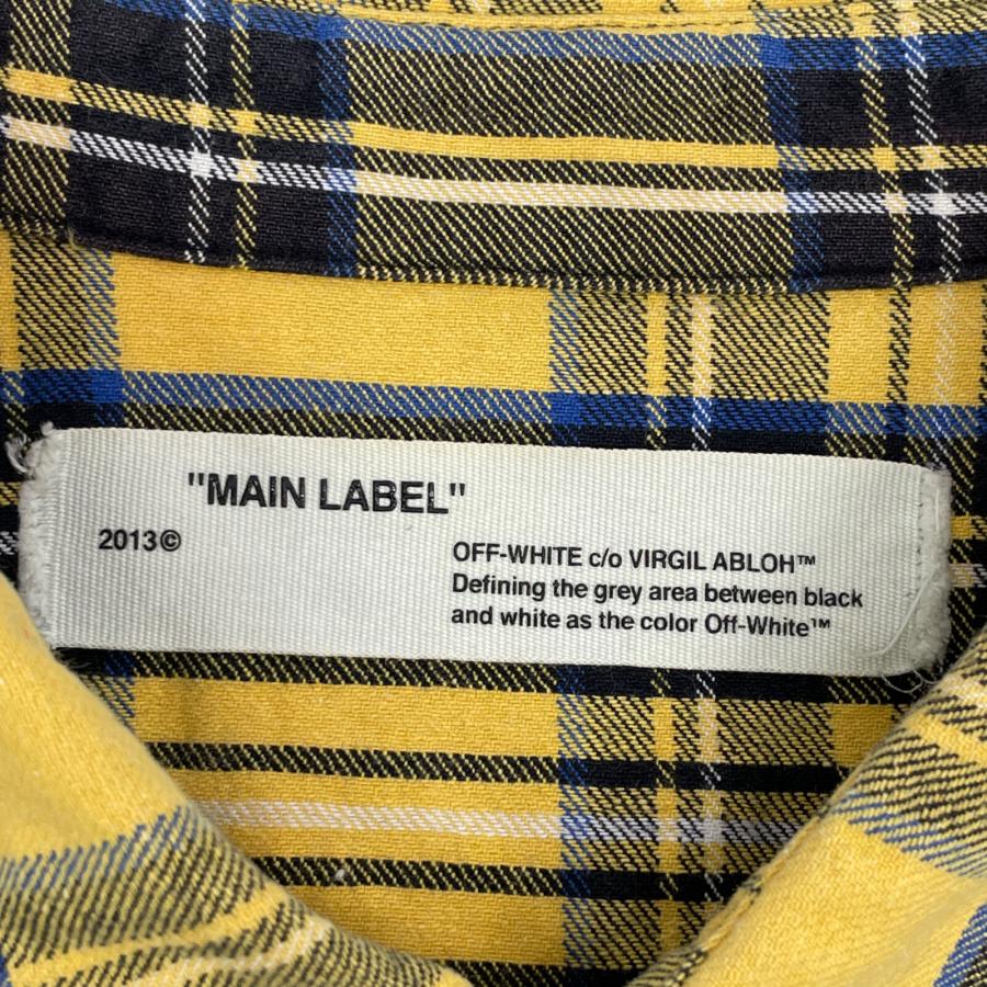 OFF-WHITE オフホワイト イエロー チェック スプレーシャツ イエロー  