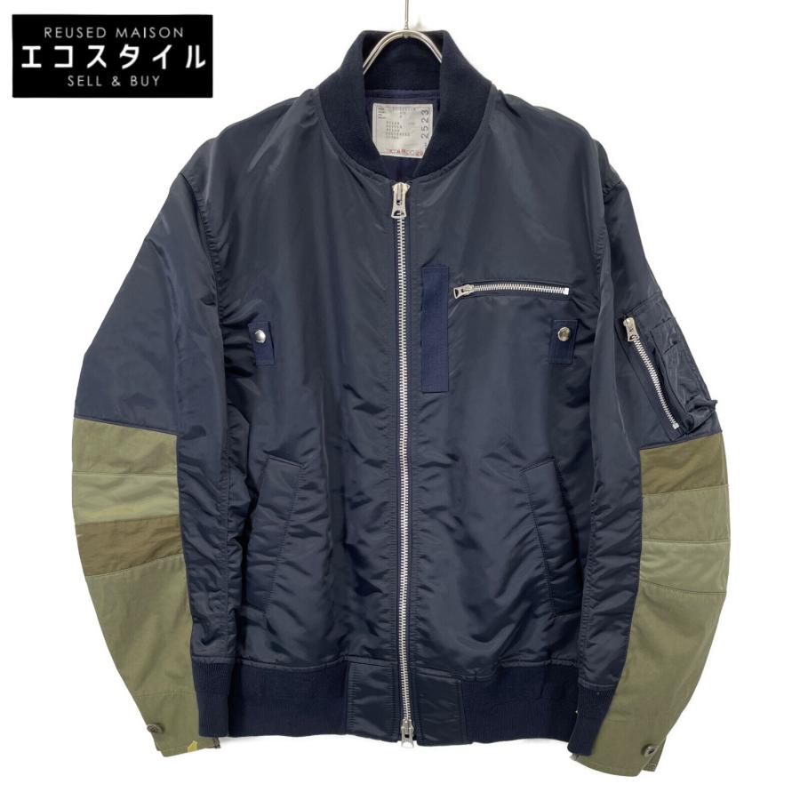 sacai サカイ 21-02523M 21SS NYLON TWILL MA-1 BLOUSON ネイビー 